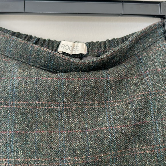 Roolee plaid tartan dark green pencil skirt McMillan Plaid Skirt wool blend - Picture 8 of 8